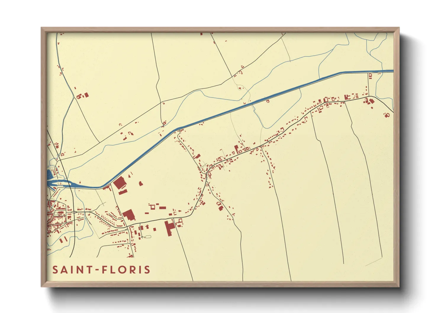 Une affiche de carte sur Saint-Floris