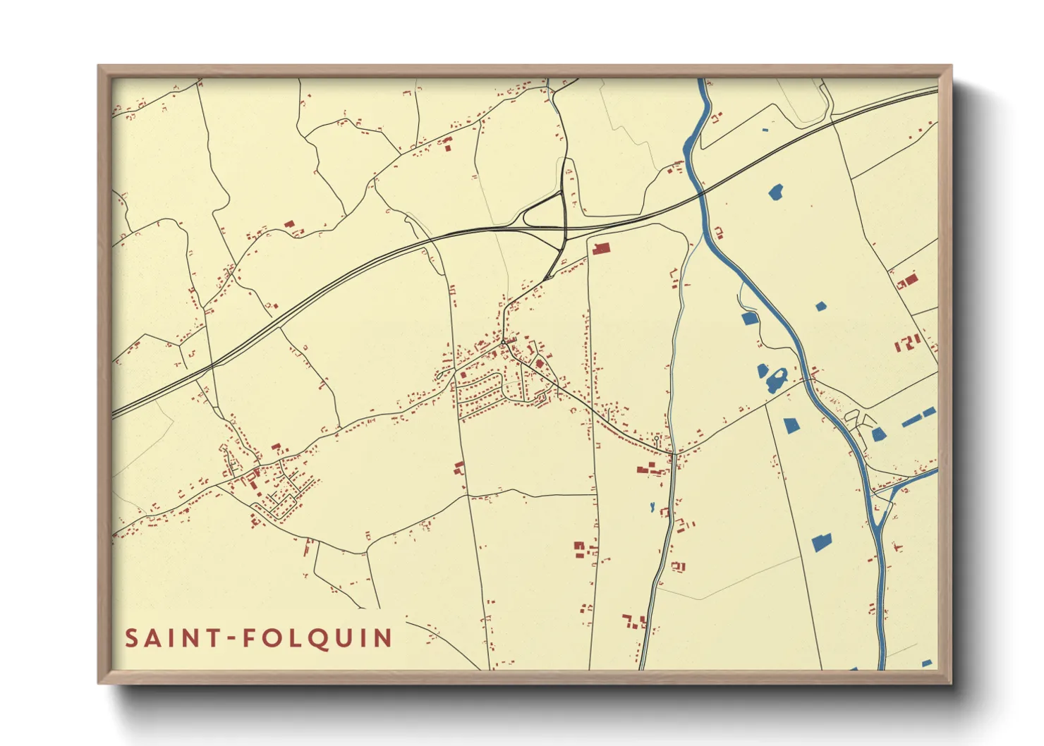 Une affiche de carte sur Saint-Folquin