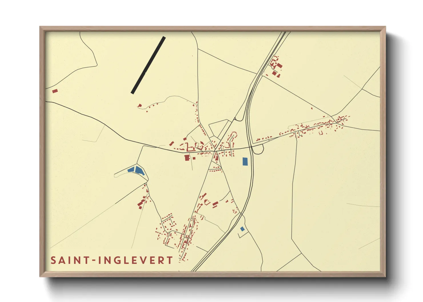 Une affiche de carte sur Saint-Inglevert