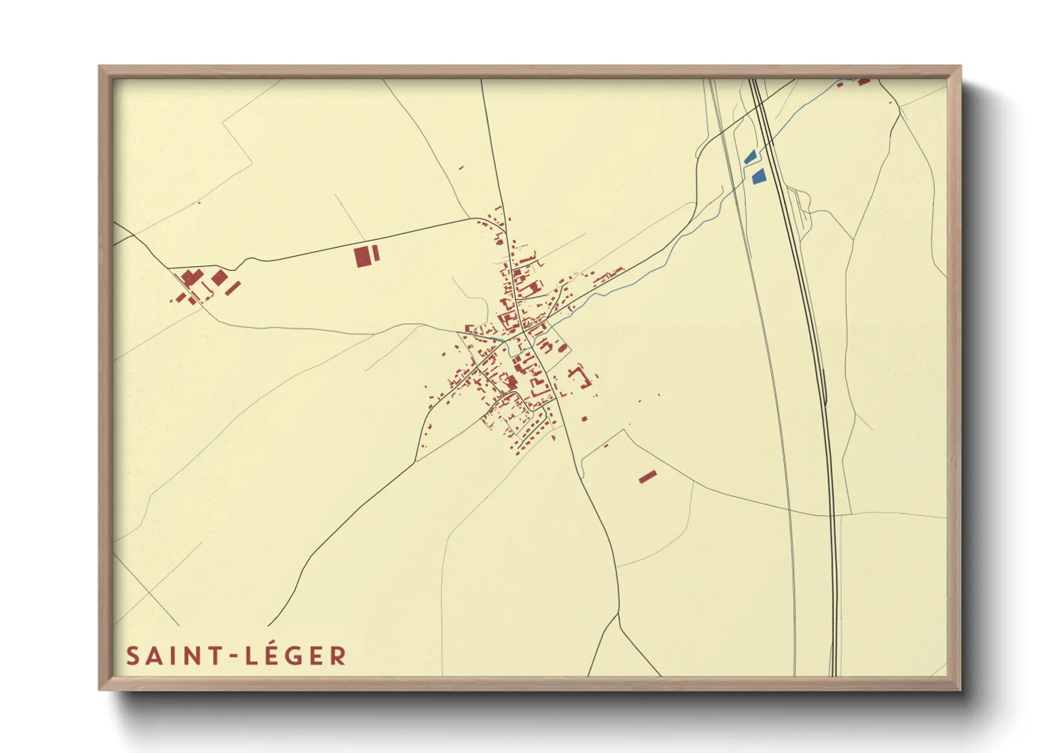 Une affiche de carte sur Saint-Léger
