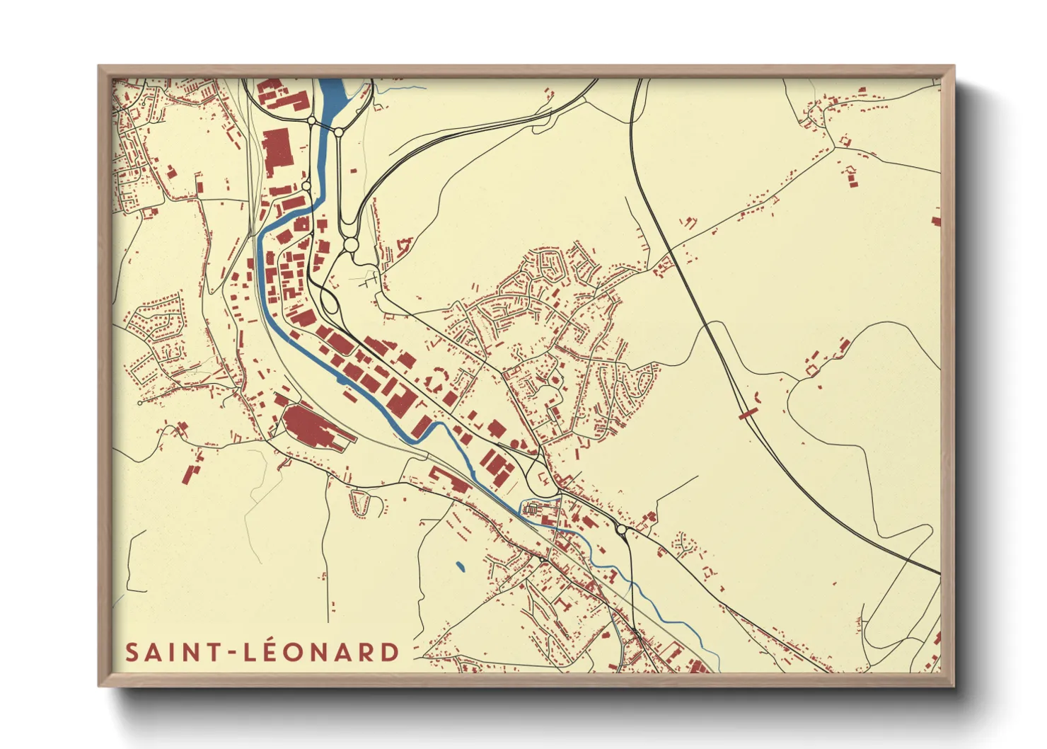 Une affiche de carte sur Saint-Léonard