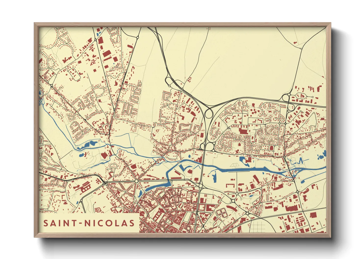 Une affiche de carte sur Saint-Nicolas