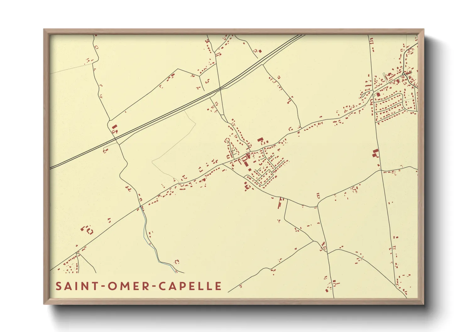 Une affiche de carte sur Saint-Omer-Capelle