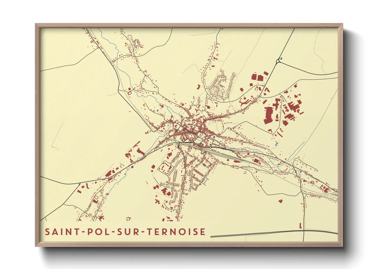 Une affiche de carte sur Saint-Pol-sur-Ternoise