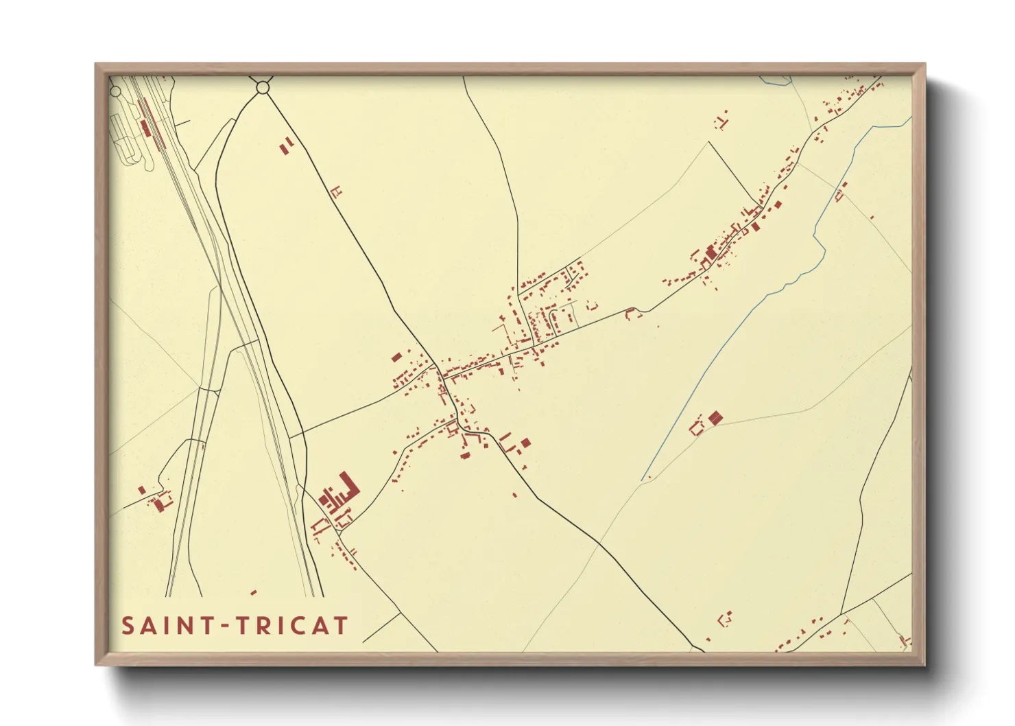 Une affiche de carte sur Saint-Tricat