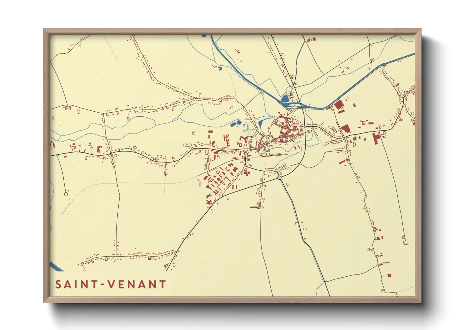 Une affiche de carte sur Saint-Venant