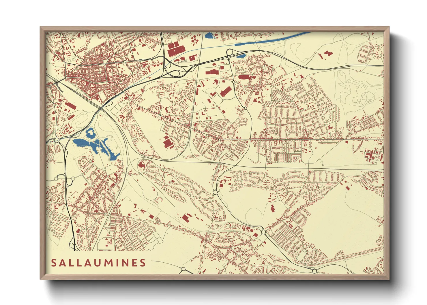 Une affiche de carte sur Sallaumines