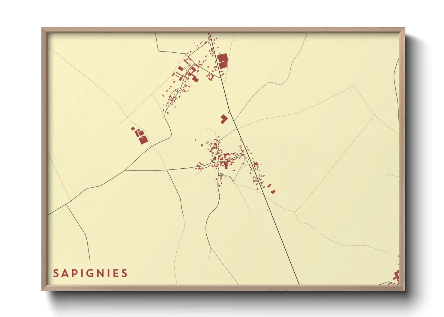 Une affiche de carte sur Sapignies