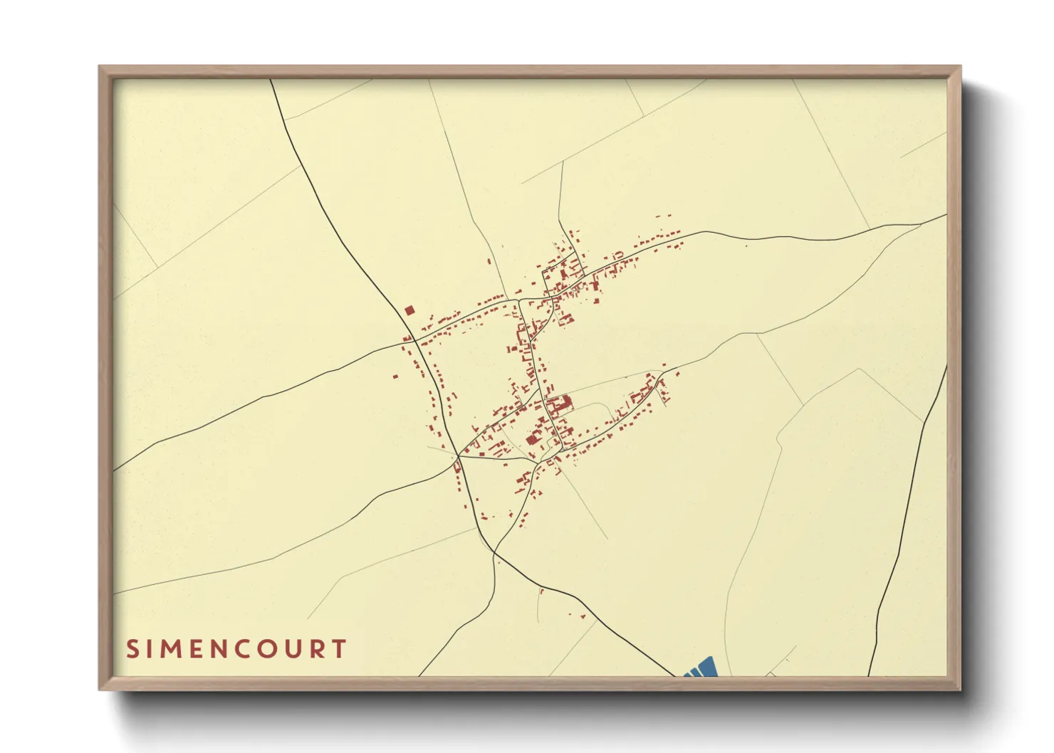 Une affiche de carte sur Simencourt
