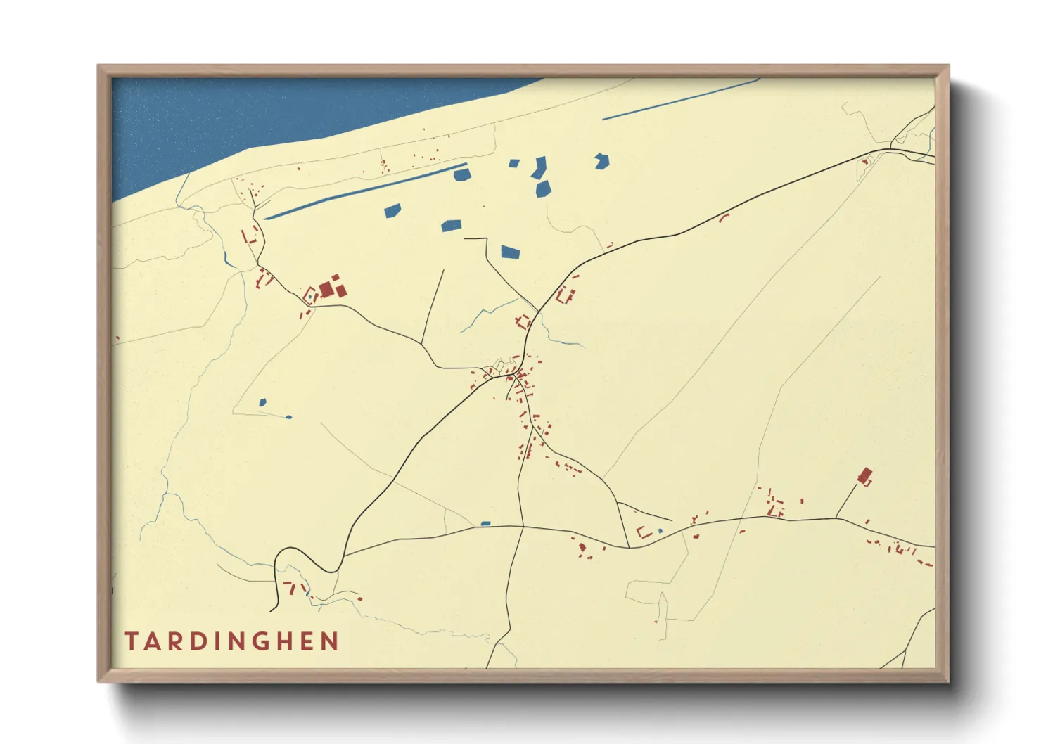 Une affiche de carte sur Tardinghen