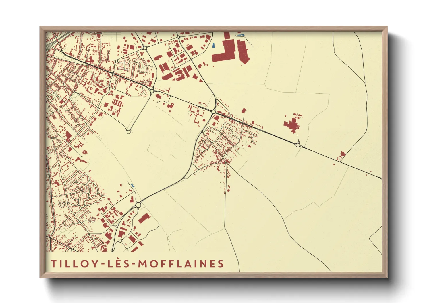 Une affiche de carte sur Tilloy-lès-Mofflaines