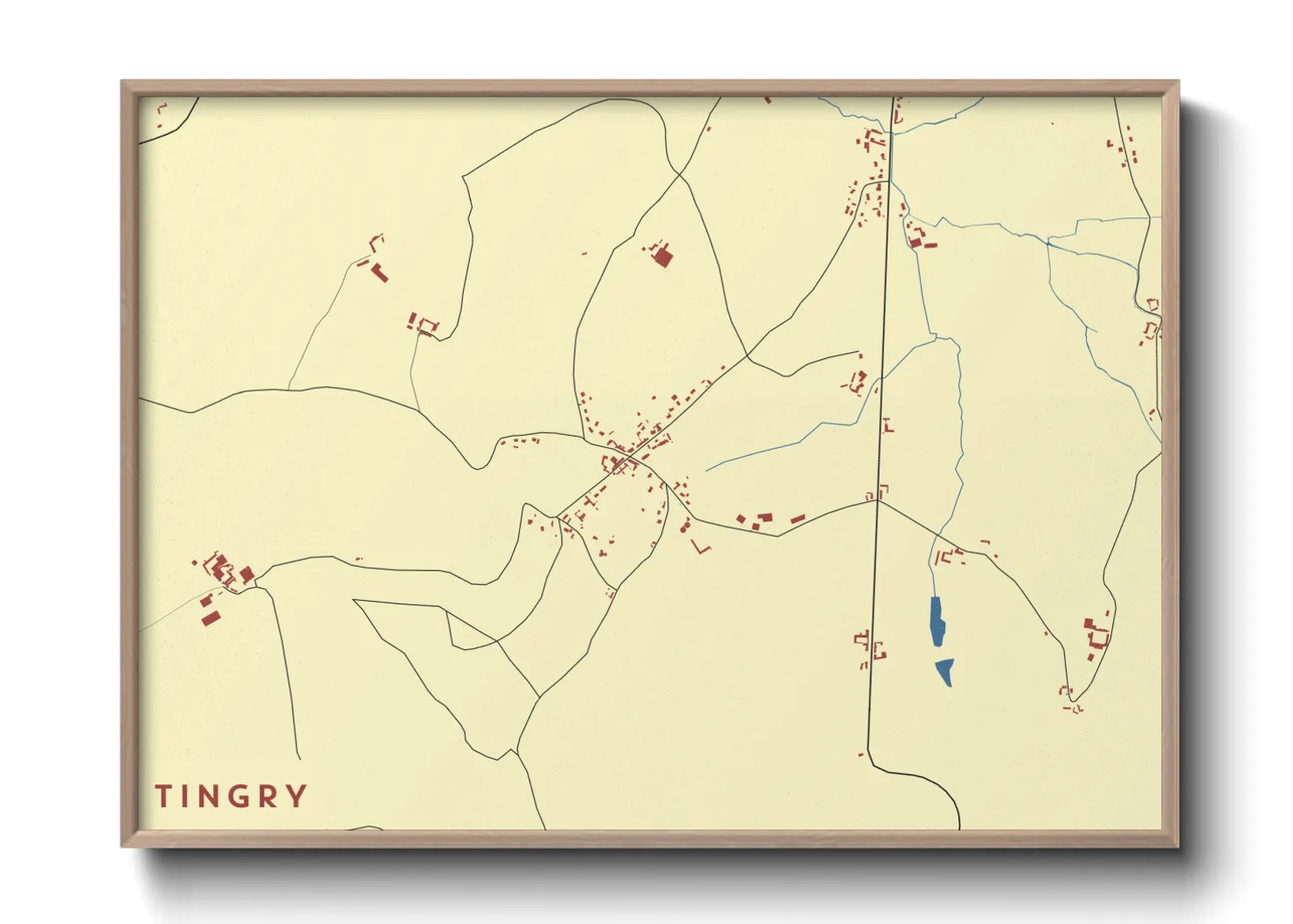 Une affiche de carte sur Tingry