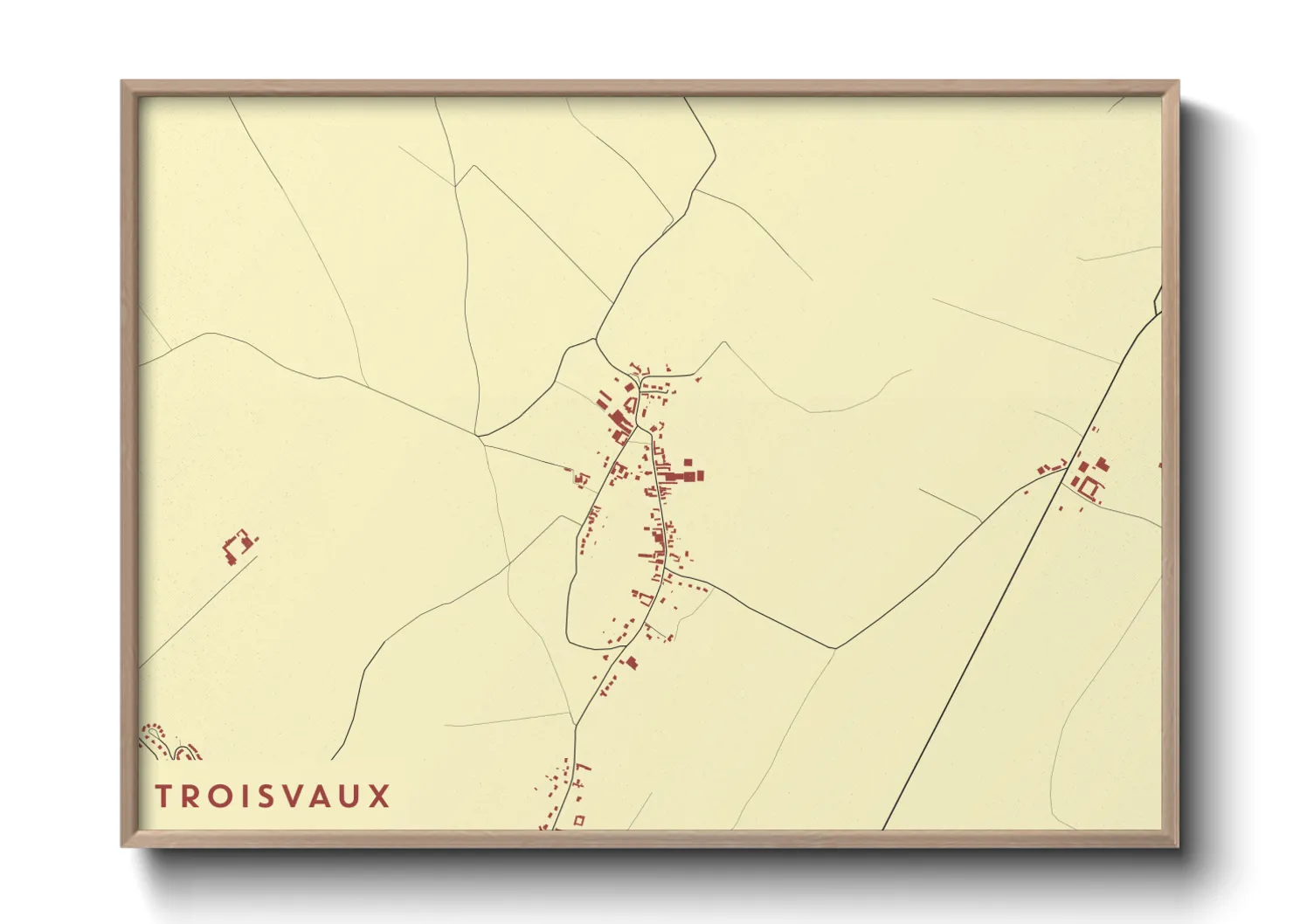 Une affiche de carte sur Troisvaux