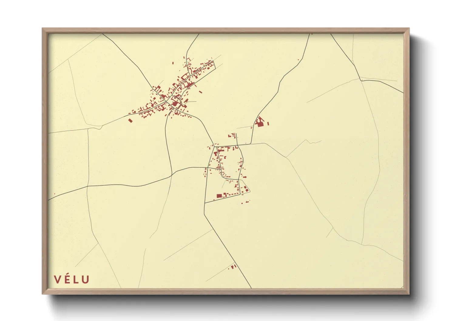 Une affiche de carte sur Vélu