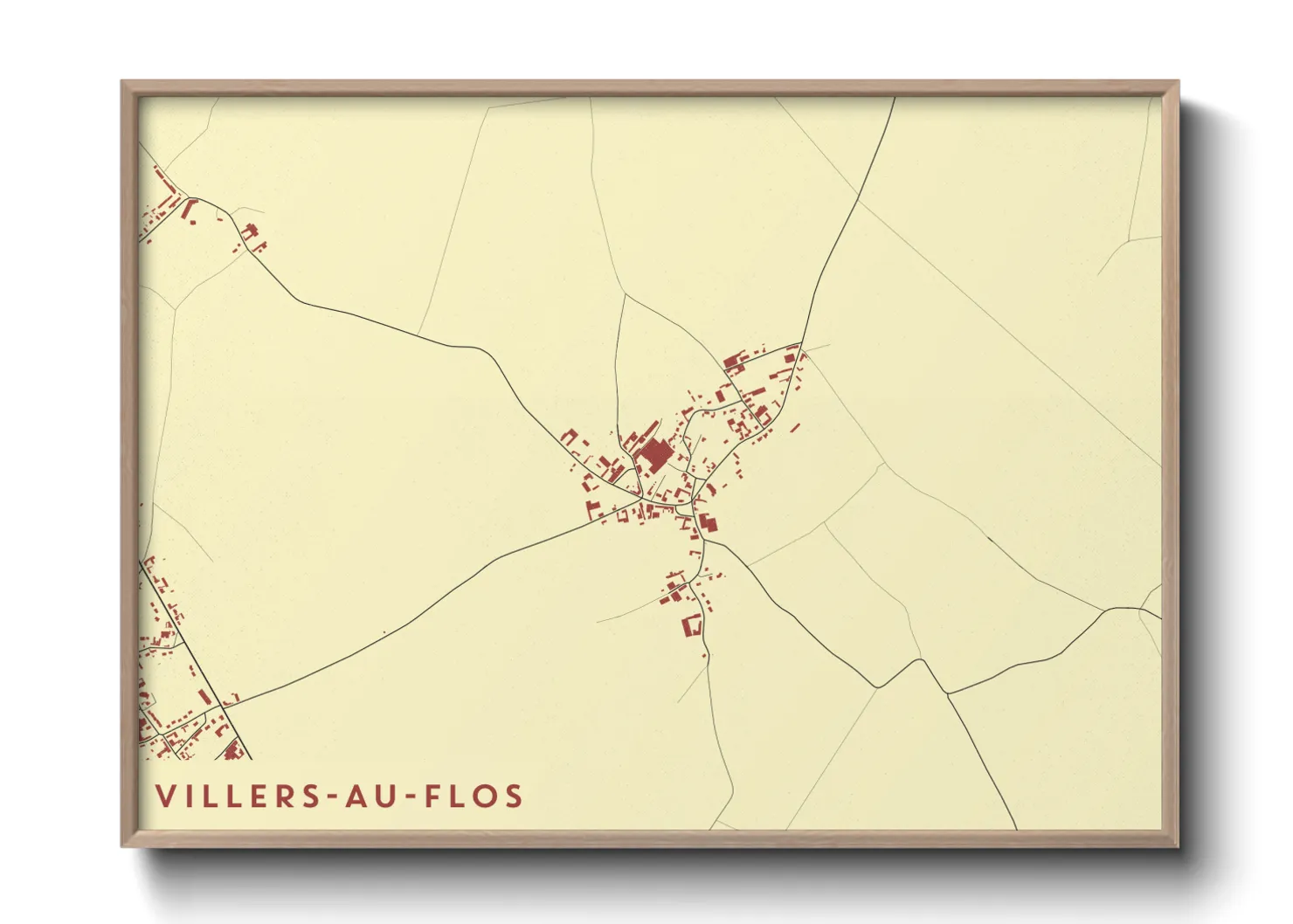 Une affiche de carte sur Villers-au-Flos