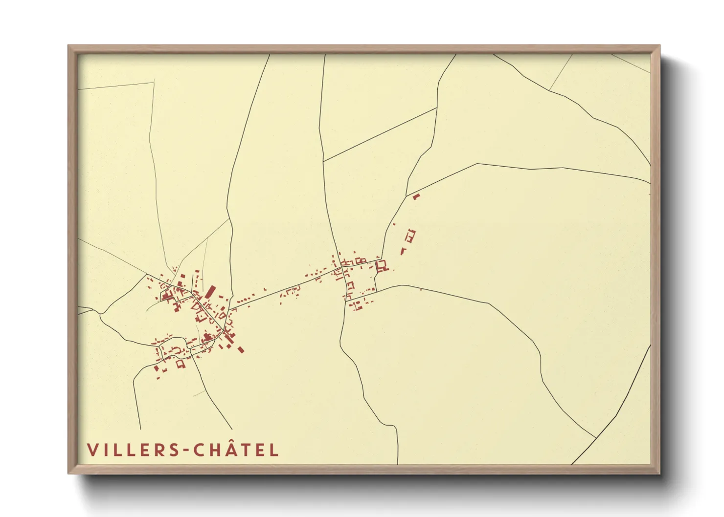 Une affiche de carte sur Villers-Châtel