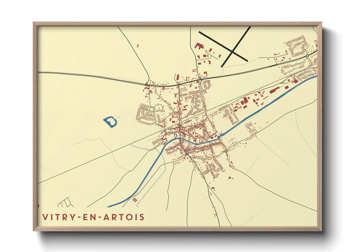 Une affiche de carte sur Vitry-en-Artois