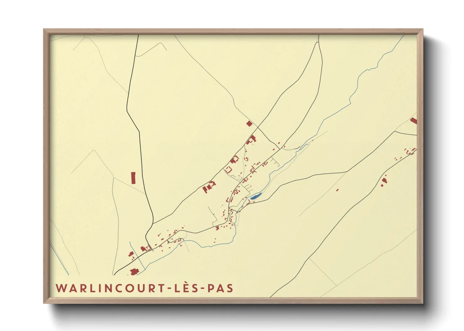 Une affiche de carte sur Warlincourt-lès-Pas