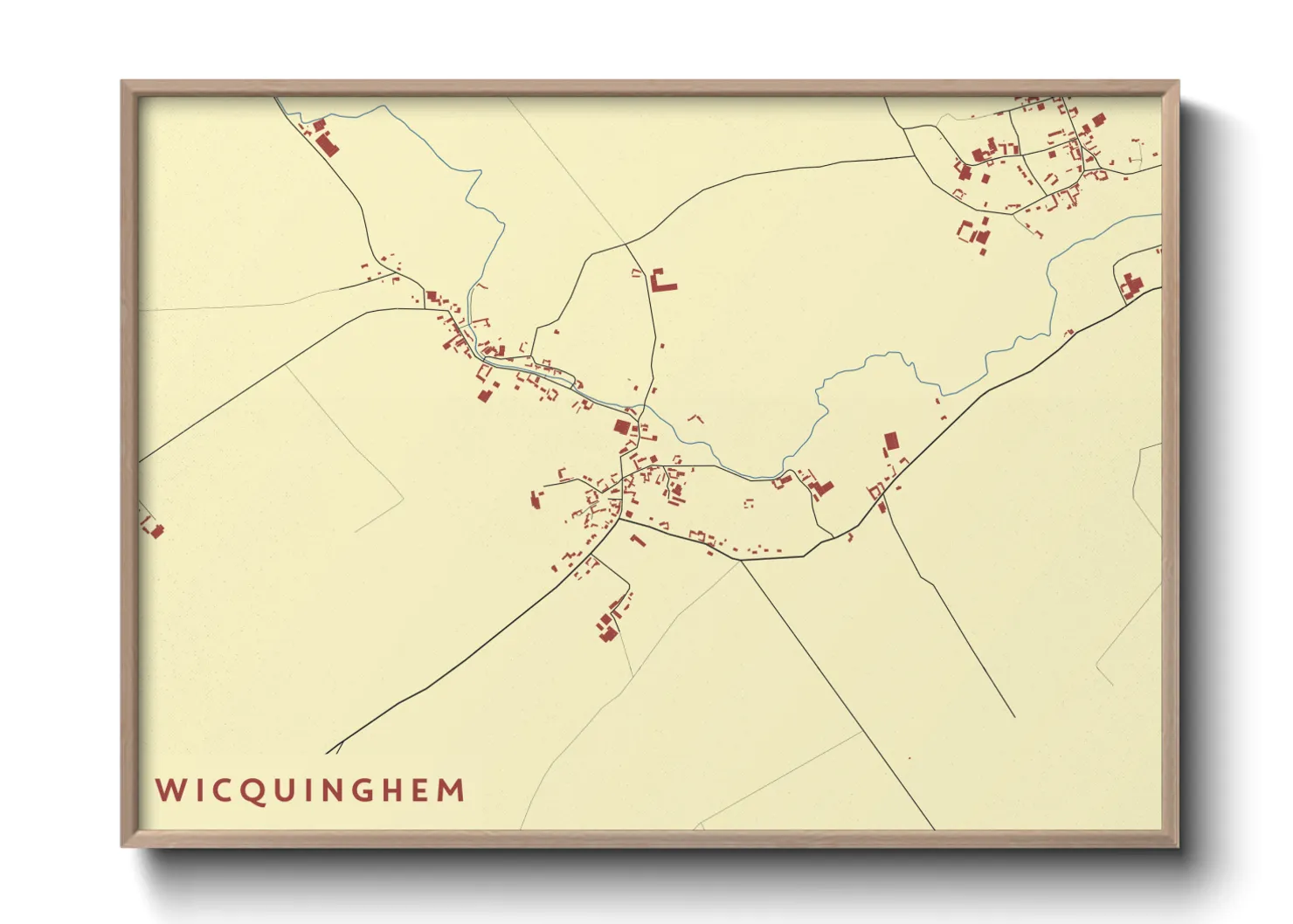 Une affiche de carte sur Wicquinghem
