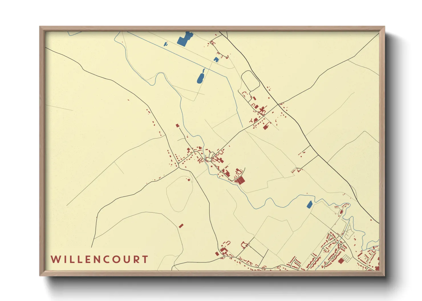 Une affiche de carte sur Willencourt