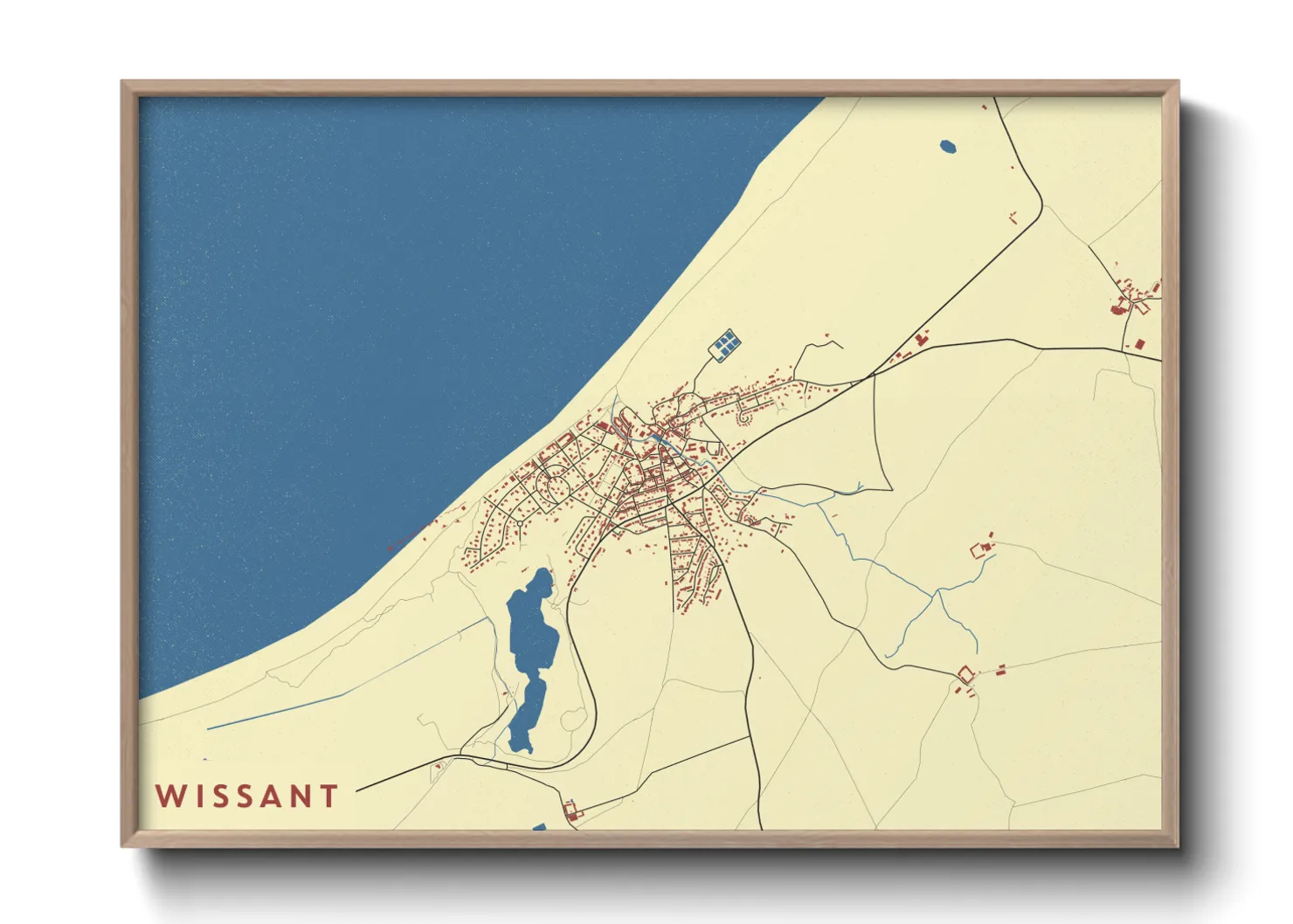 Une affiche de carte sur Wissant