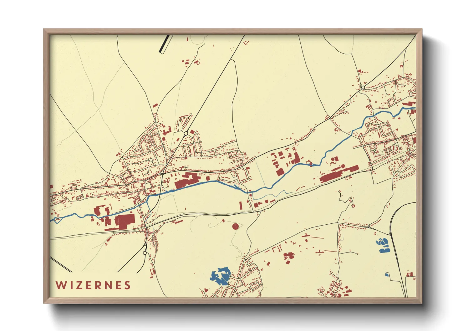 Une affiche de carte sur Wizernes