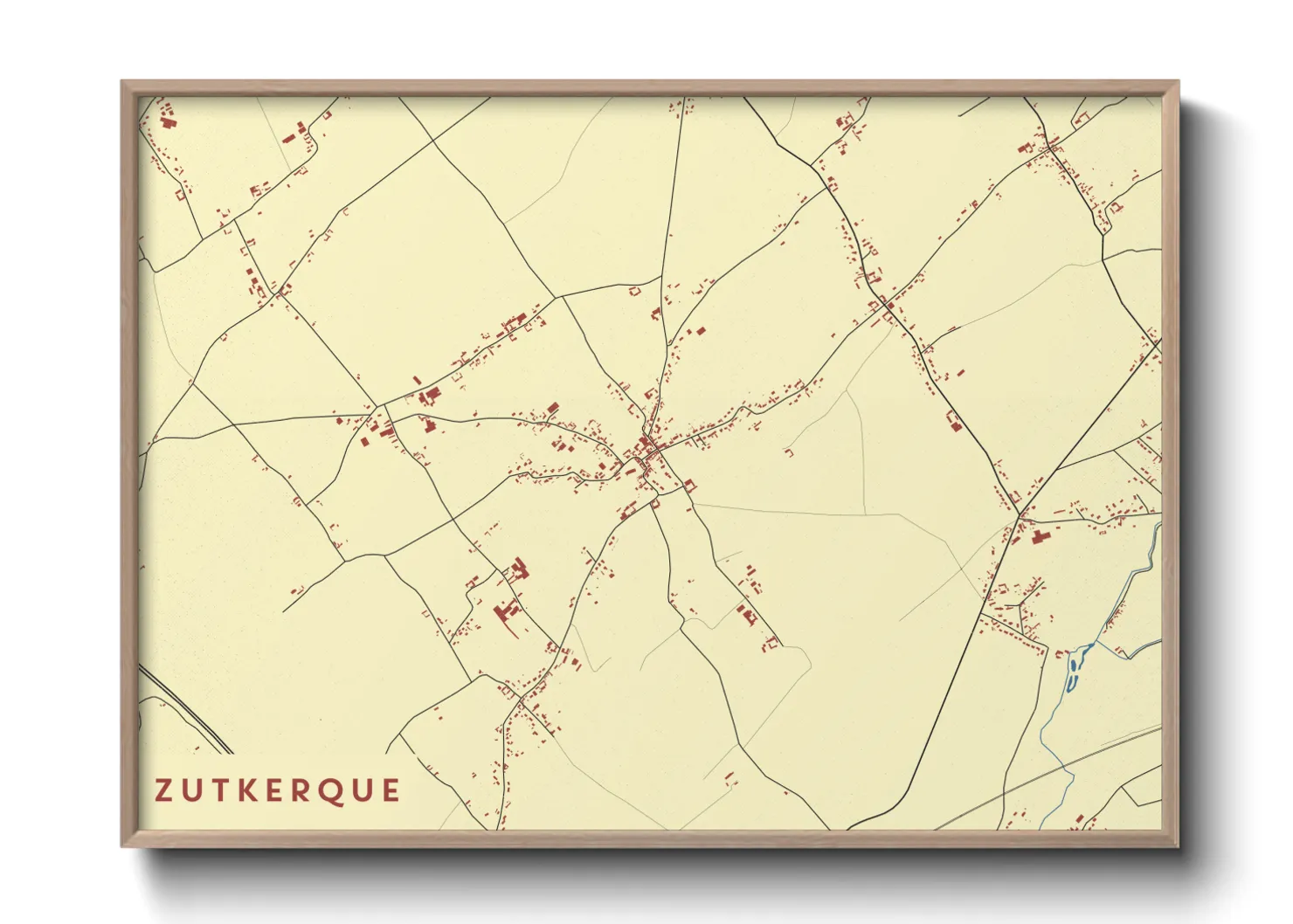 Une affiche de carte sur Zutkerque