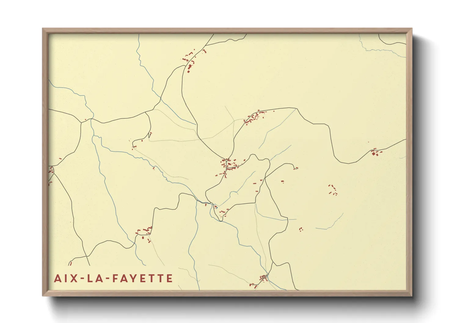 Une affiche de carte sur Aix-la-Fayette