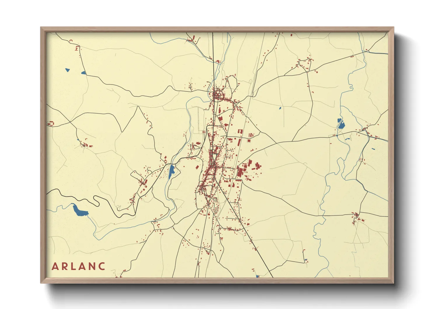Une affiche de carte sur Arlanc