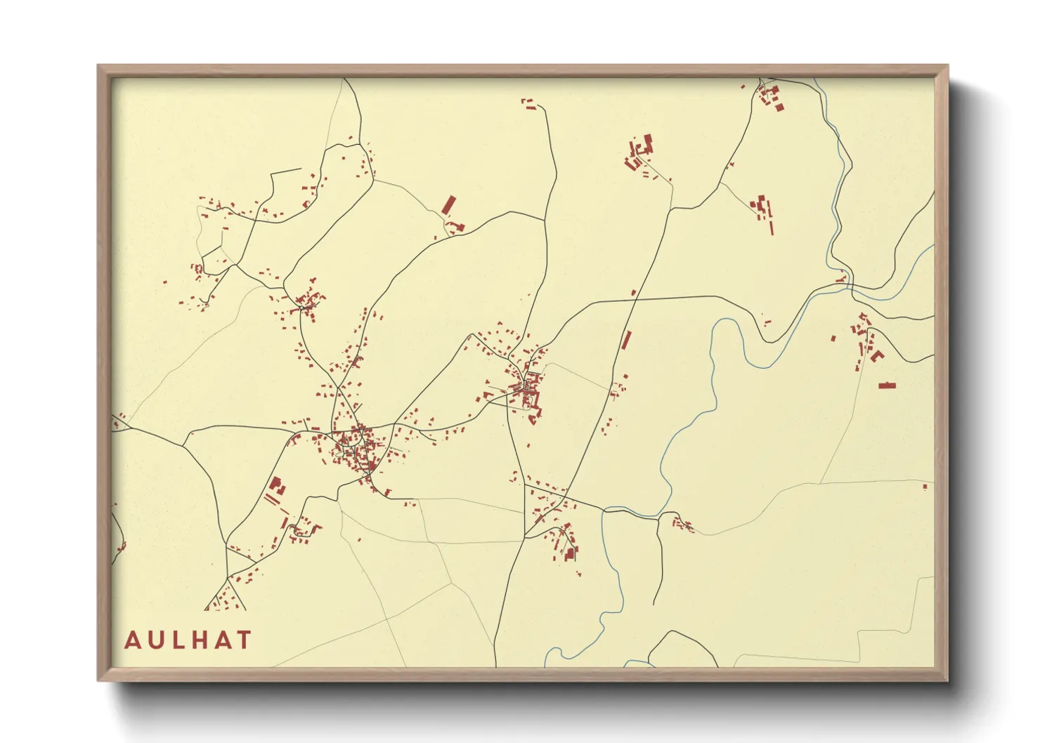 Une affiche de carte sur Aulhat