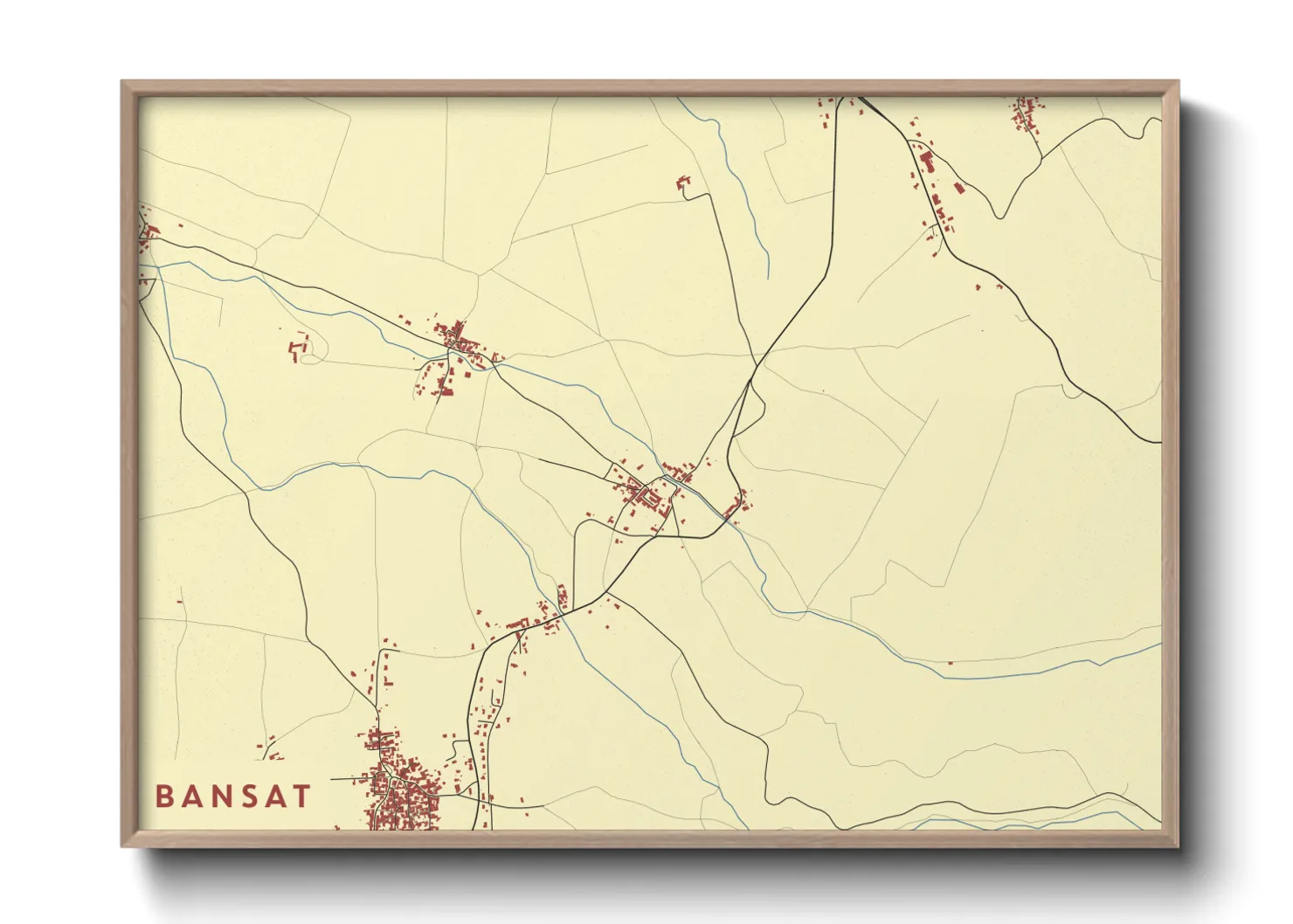 Une affiche de carte sur Bansat