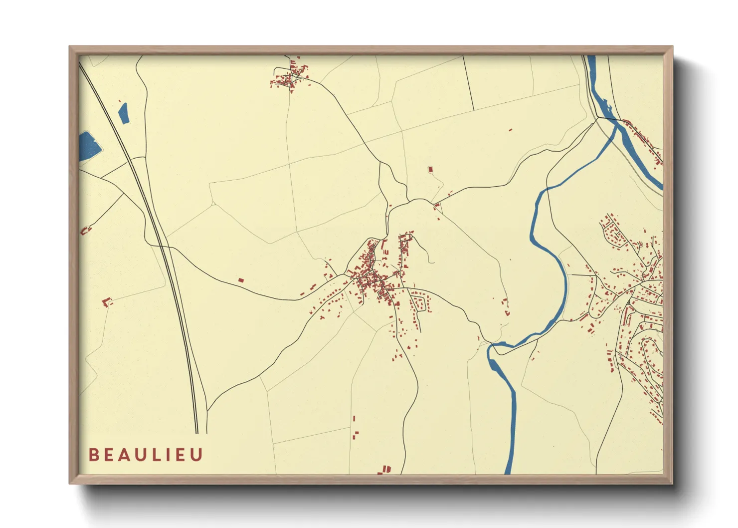 Une affiche de carte sur Beaulieu