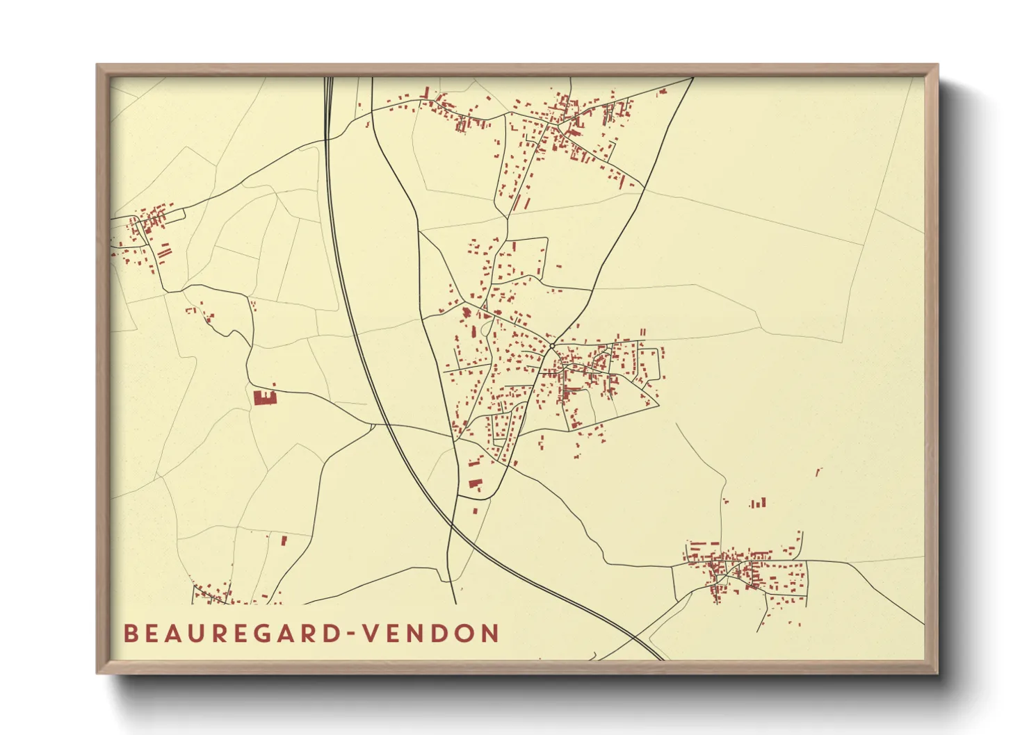 Une affiche de carte sur Beauregard-Vendon