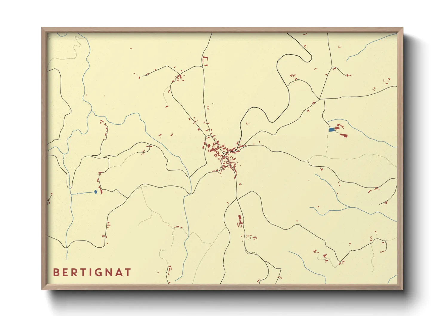 Une affiche de carte sur Bertignat