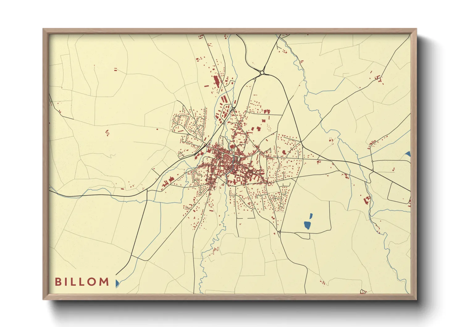 Une affiche de carte sur Billom