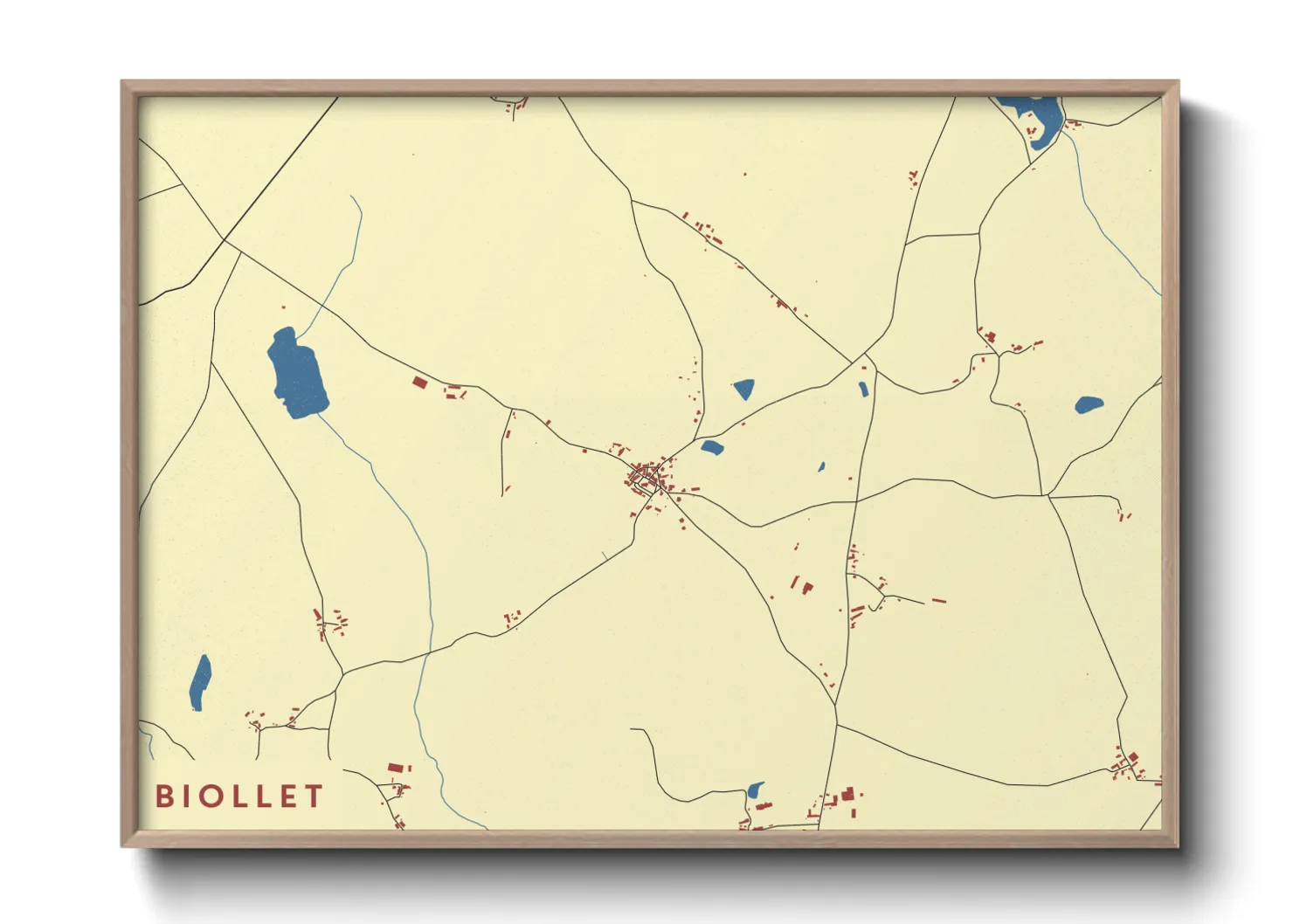 Une affiche de carte sur Biollet