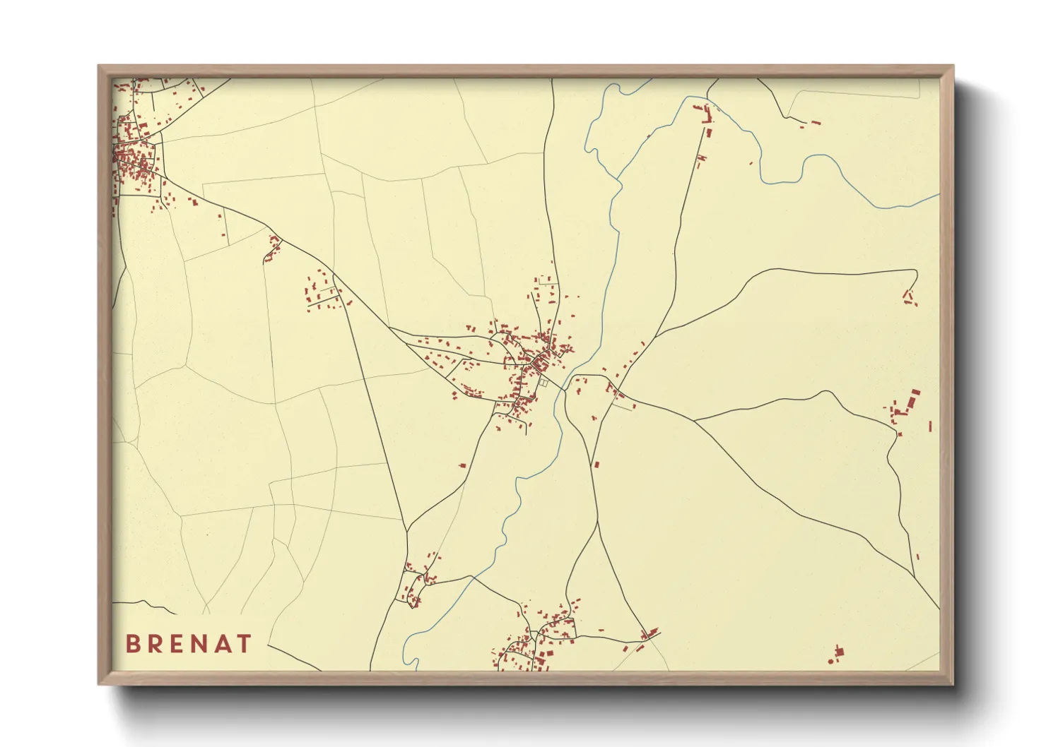 Une affiche de carte sur Brenat