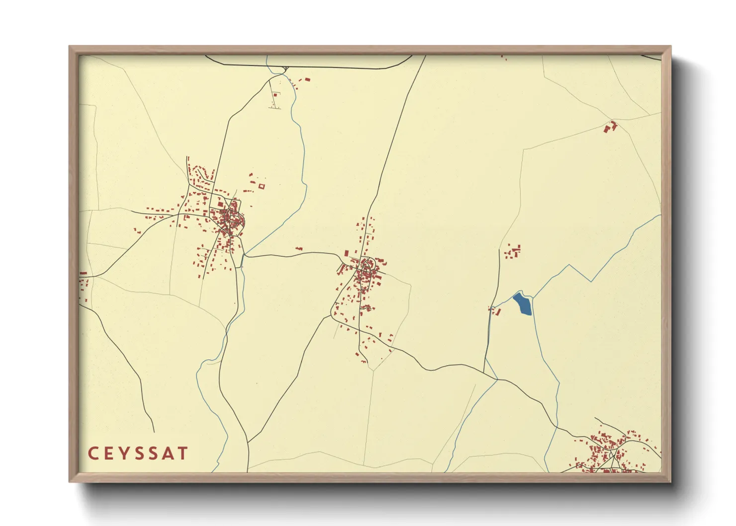 Une affiche de carte sur Ceyssat
