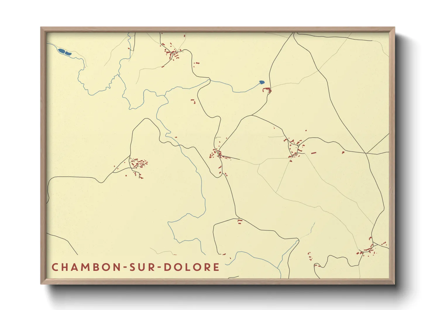 Une affiche de carte sur Chambon-sur-Dolore