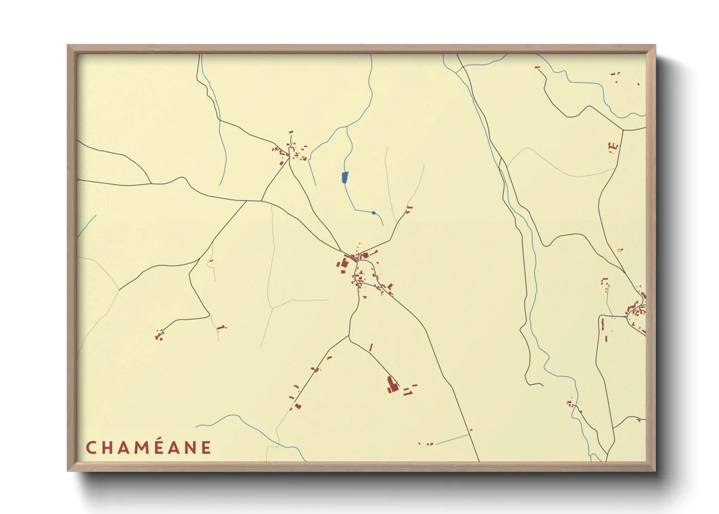Une affiche de carte sur Chaméane