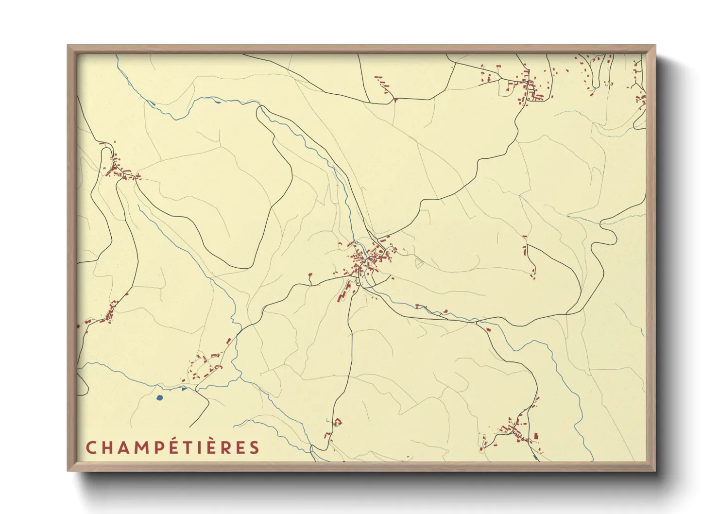 Une affiche de carte sur Champétières