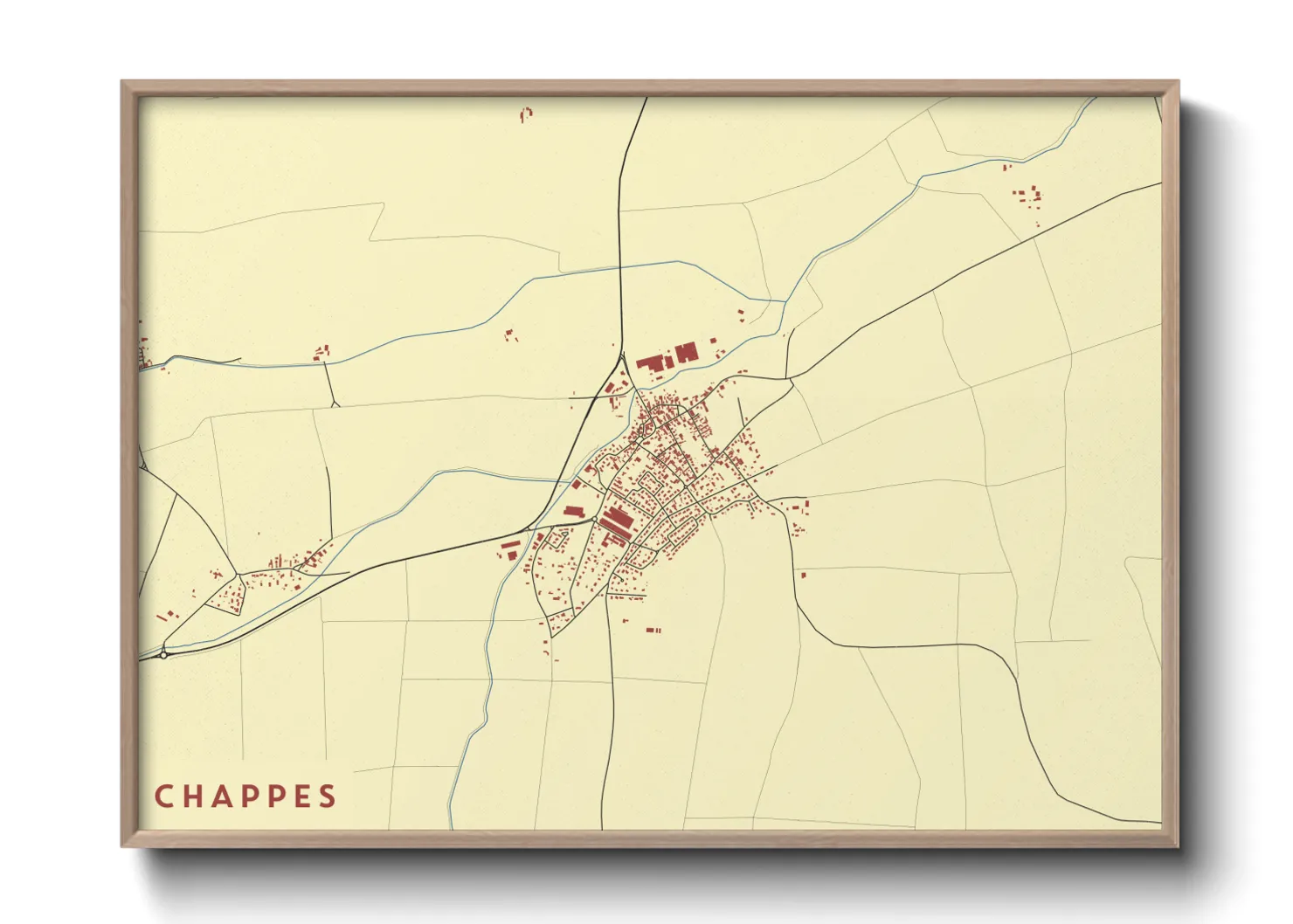 Une affiche de carte sur Chappes