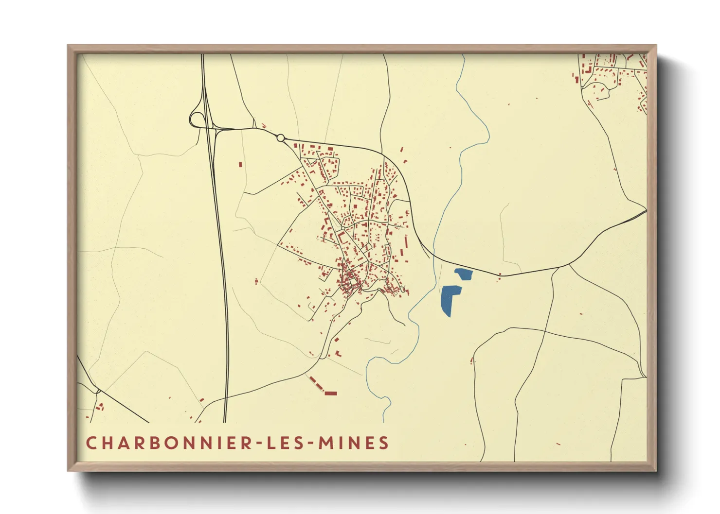 Une affiche de carte sur Charbonnier-les-Mines