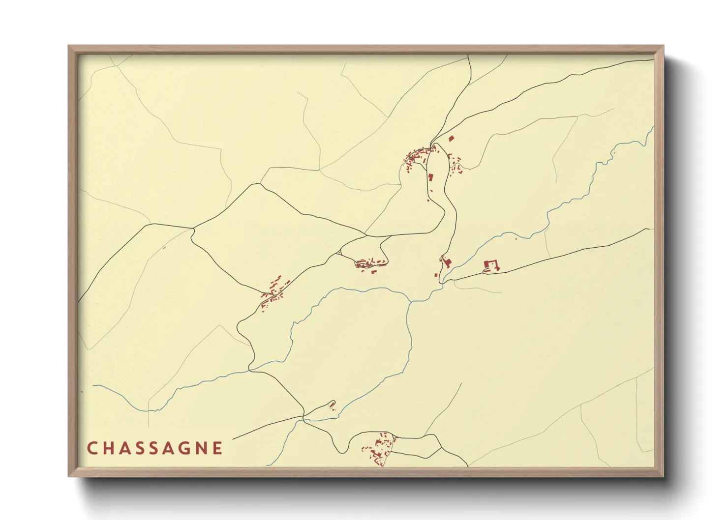 Une affiche de carte sur Chassagne