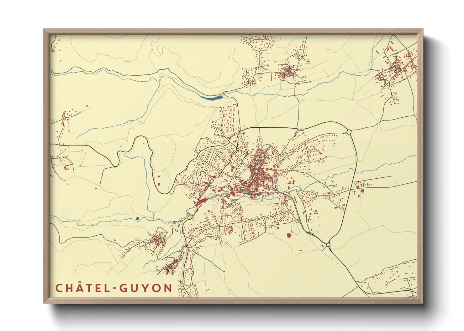 Une affiche de carte sur Châtel-Guyon