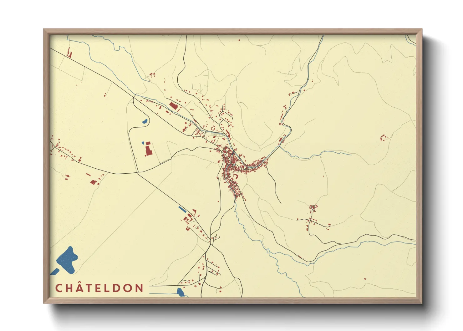 Une affiche de carte sur Châteldon