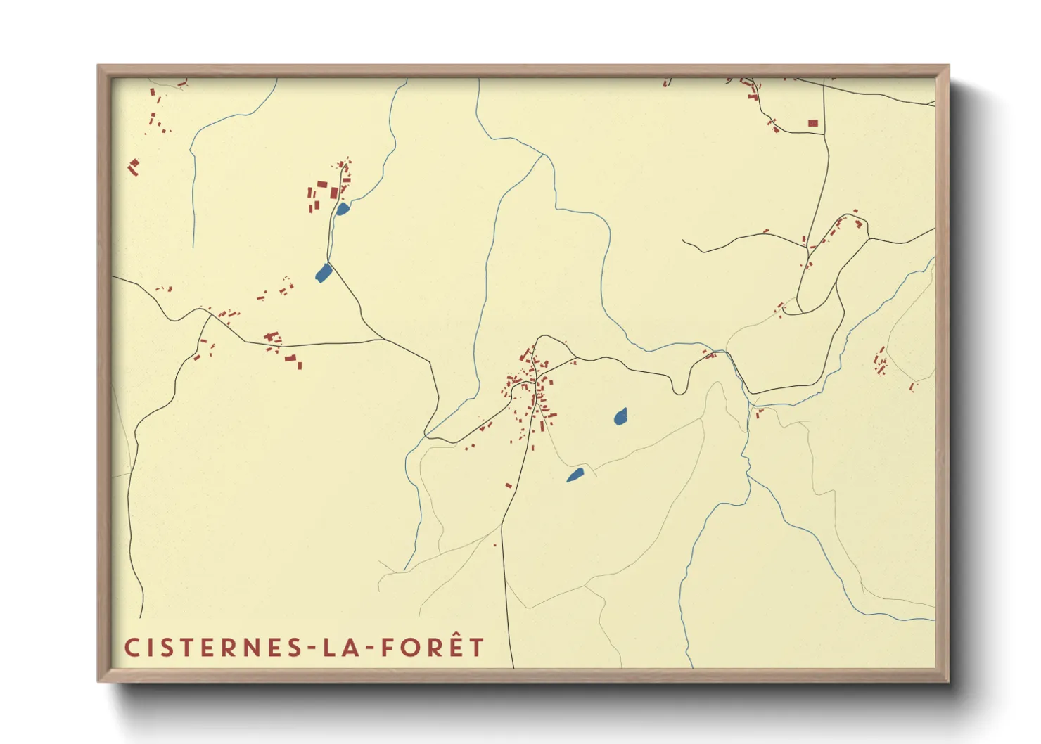 Une affiche de carte sur Cisternes-la-Forêt