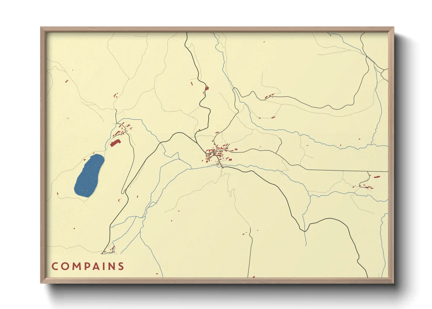 Une affiche de carte sur Compains