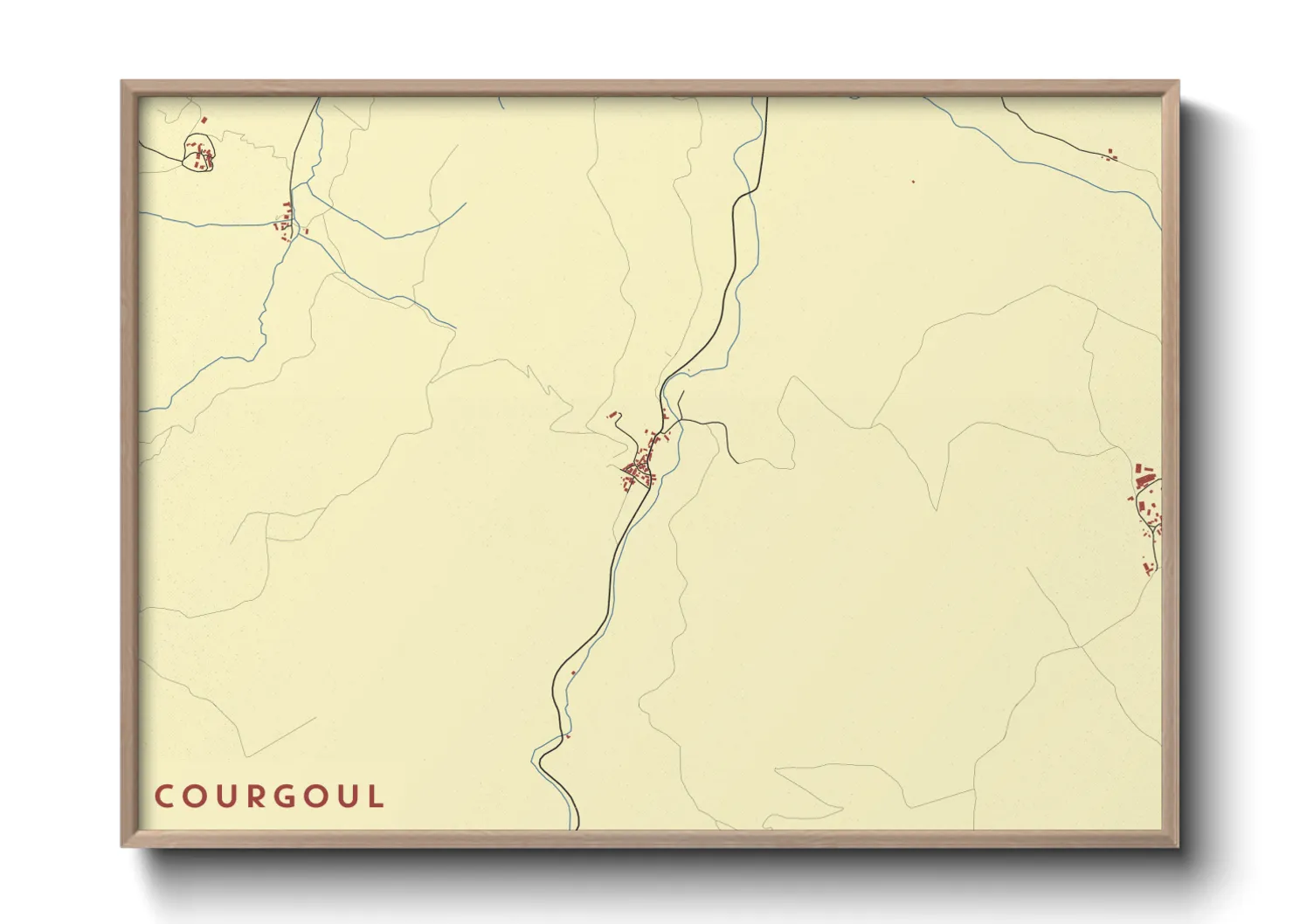 Une affiche de carte sur Courgoul