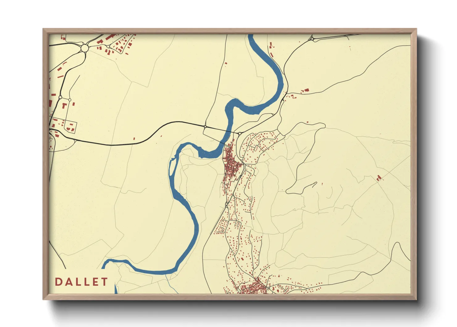 Une affiche de carte sur Dallet